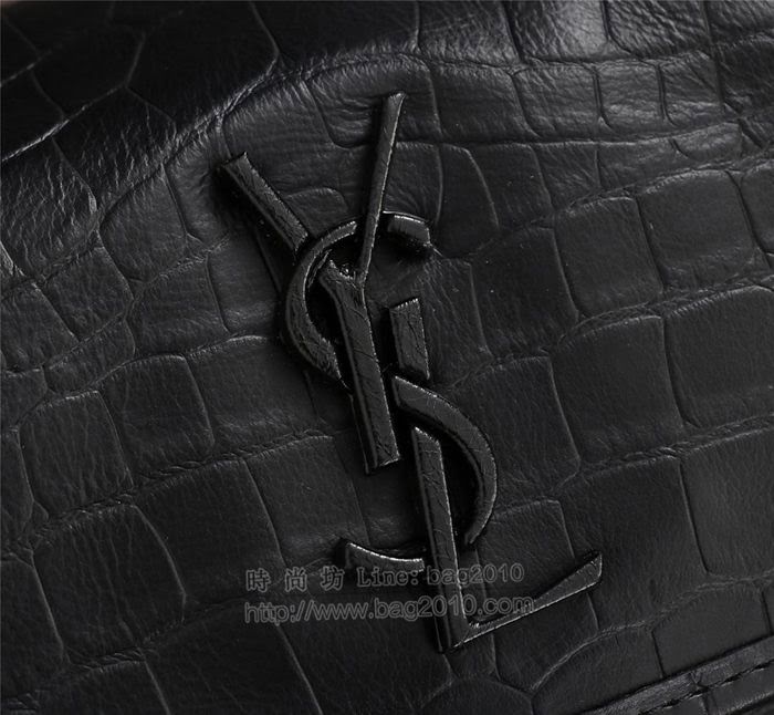YSL女包 262150-1小號 爆款前翻蓋包 鱷魚紋 聖羅蘭鏈條肩背包  yas1690